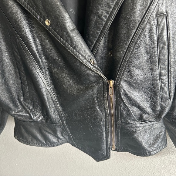 Vintage Wilson Classic Black Leather Jacket Medium - Picture 3 of 16